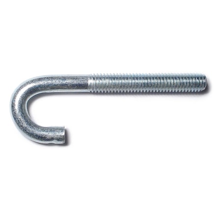 Midwest Fastener 3/8" x 5/8" x 3-3/4" Zinc Plated Steel Coarse Thread J-Bolts 20PK 51050